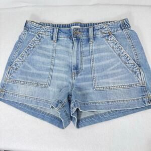 Aerie High Rise Utility Denim Shorts Size Small – Light Wash Jean Shorts